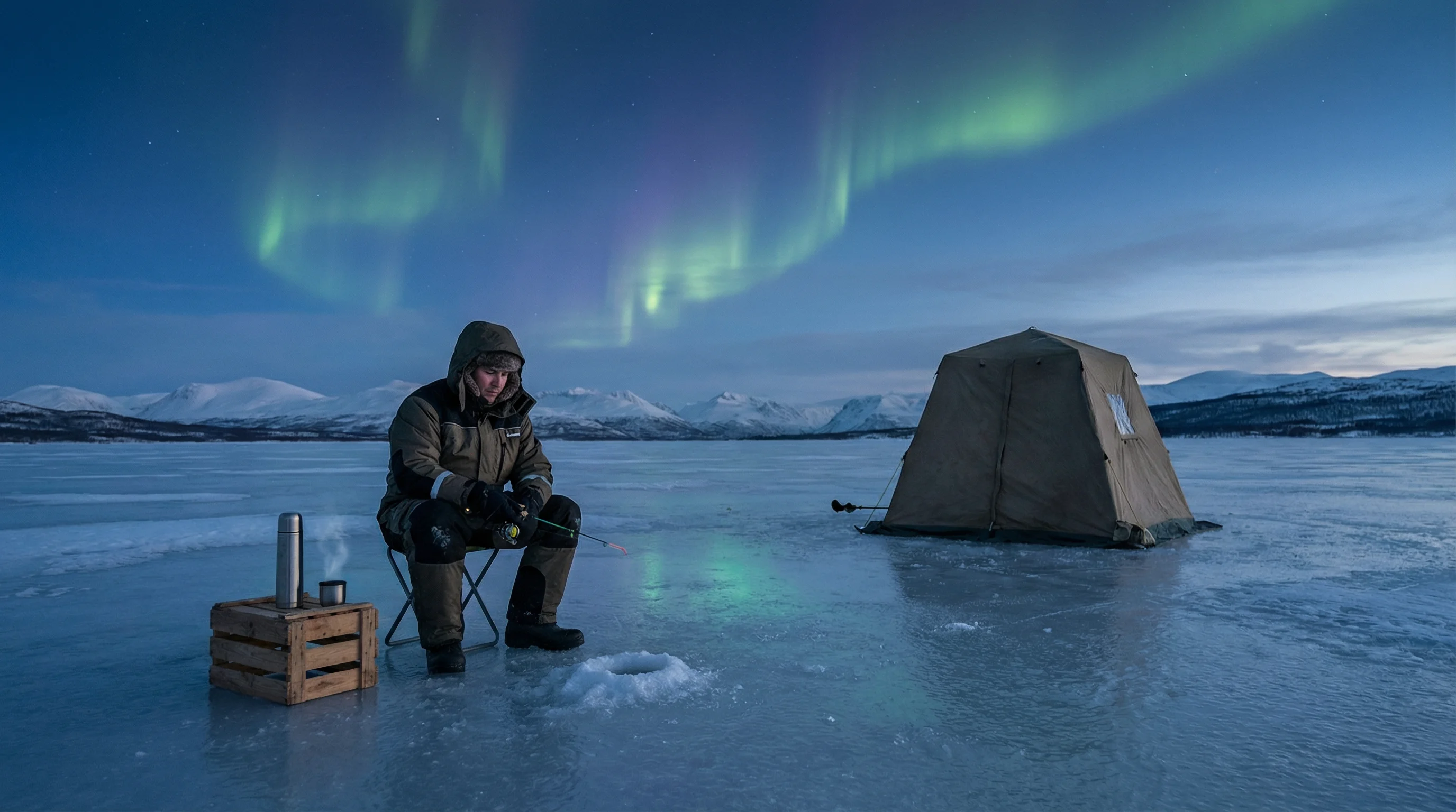 冰钓等待 - 北极文化与北欧故事